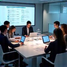 Compliance team reviewing legal and regulatory documents