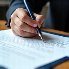Close up of legal professional signing a business contract